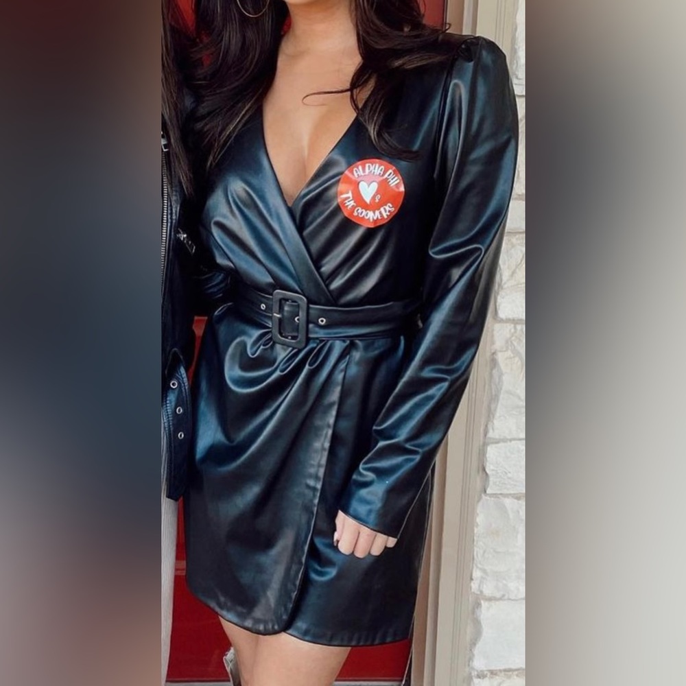 Zara Black long sleeve leather dress! Size small!